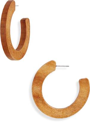 BP Chunky Wood Hoop Earrings