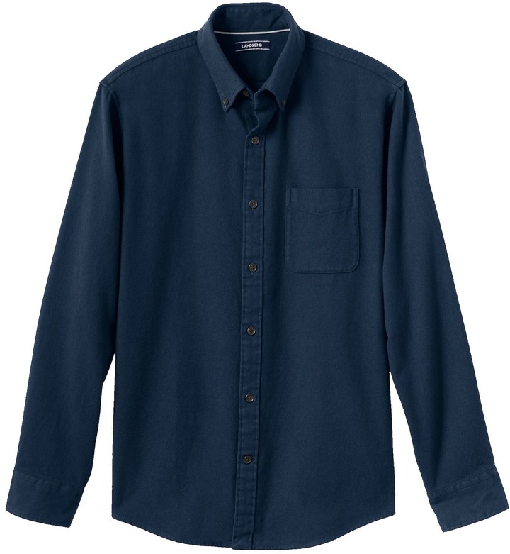 Lands' End Men's SlimFit Flagship Flannel Shirt ShopStyle