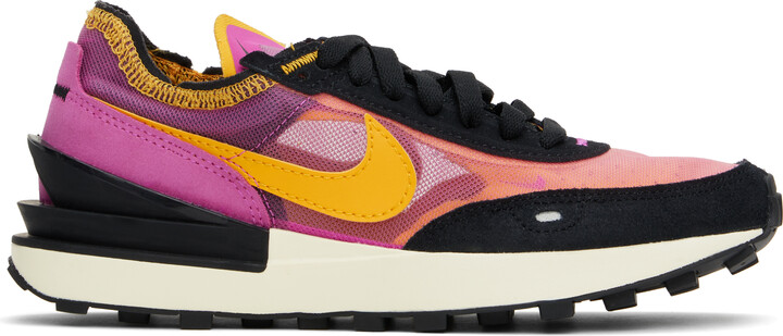Nike Pink & Orange Waffle One Sneakers