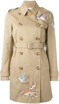 Red Valentino bird embroidery trench  