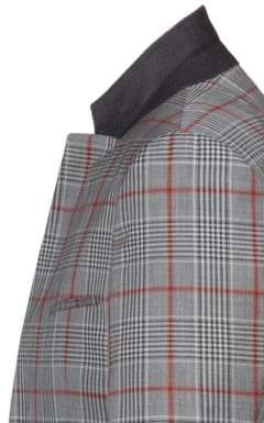 HUGO Extra-slim-fit virgin-wool blazer with check pattern