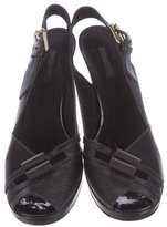 Thumbnail for your product : Louis Vuitton Leather Peep-Toe Slingback Sandals