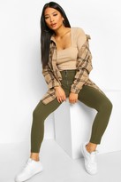 Thumbnail for your product : boohoo Petite Zip Up Front Slim Leg Pants