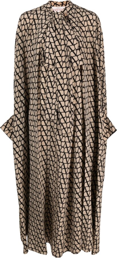 【関税込み】VALENTINO 'TOILE ICONOGRAPHE' DRESS Valentino - Toile Iconographe Red & Beige Crepe Mini Dress