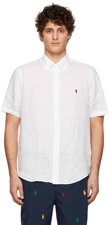 Polo Ralph Lauren White Linen Classic Fit Shirt - ShopStyle