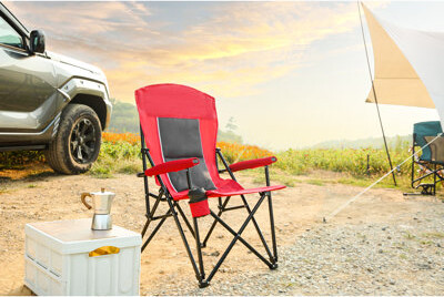 17 Stories Portable High Back Heavy Duty Lawn Chair Supporting 250Lbs Collapsible With Cup Holder Breathable And Wear - For Patio Use That Can Hold Weather Cam