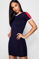 Thumbnail for your product : boohoo Stripe Contrast Slim Fit T Shirt Dress