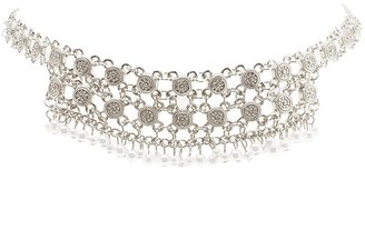 Charlotte Russe Pearl Bead & Chainlink Choker Necklace