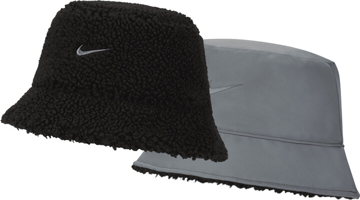 Nike Unisex Sportswear Reversible Fleece Bucket Hat in Black - ShopStyle