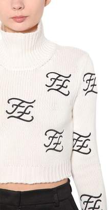Fendi Embroidered Wool & Cashmere Knit Sweater