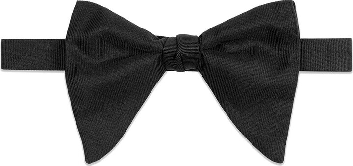 Gucci Long Silk Faille Bow Tie - Black