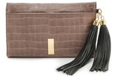 Thumbnail for your product : Zac Posen ZAC Claudette Large Croc Embossed Fold Over Clutch
