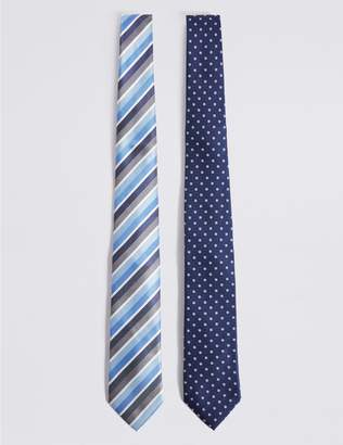 Marks and Spencer 2 Pack Striped & Spotted Tie