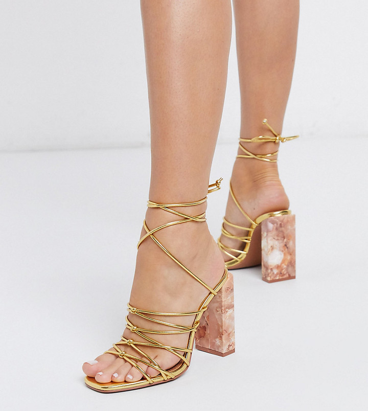 asos gold sandals