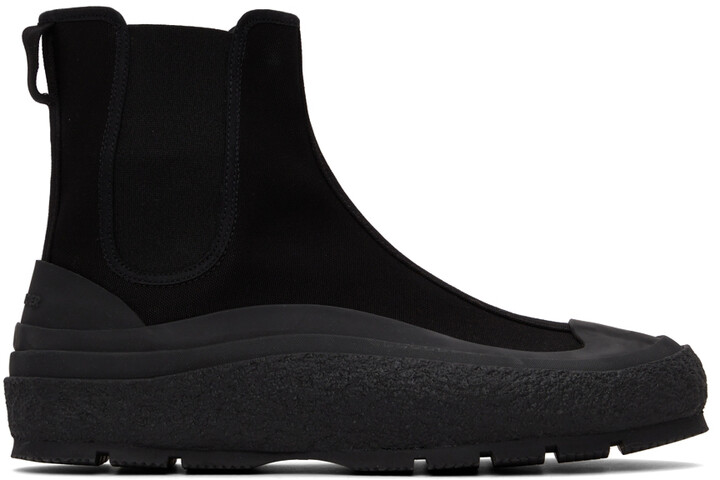 black sneaker boots