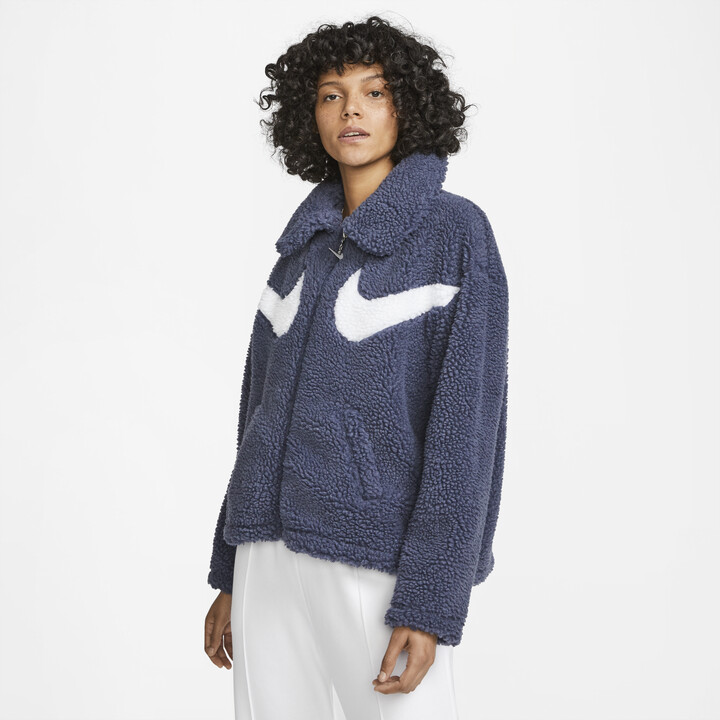 Nike Women's Sportswear Swoosh Full-Zip Jacket in Blue - ShopStyle