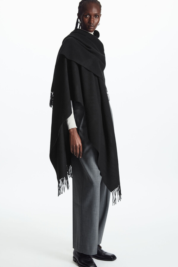 COS Fringed Wool Cape - ShopStyle