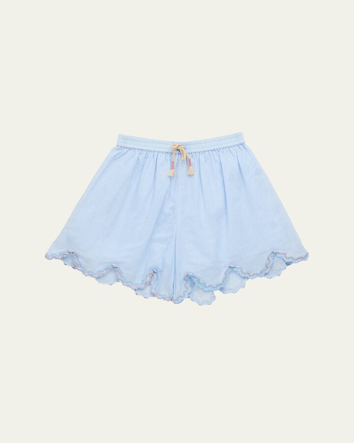 Girl's Cascadian Ric Rac-Trim Shorts, Size 4-12
