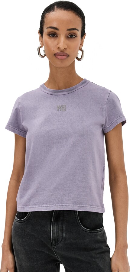 Alexander Wang Essential Jersey Shrunk Tee with Puff Logo