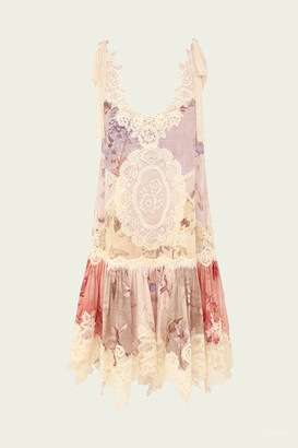 Zimmermann Two-tone Silk Tranquillity Mini Skirt - ShopStyle