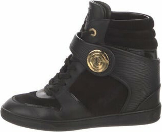 Louis Vuitton Black Leather Karakoram Pattern Punchy Sneaker Boots Size 36 Louis  Vuitton