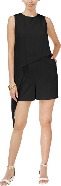 Thalia Sodi ThaliaSodiWomensOverlayRomperJumpsuit,deepblack,Small