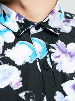 Thumbnail for your product : Topman Black Floral Design short sleeve Shirt