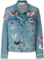 Thumbnail for your product : Valentino embroidered butterfly denim jacket
