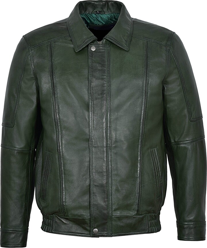 men's lambskin leather bomber jacket