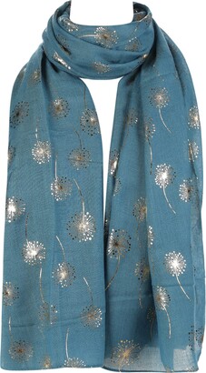 Dandelion Celebrity Designer Scarf Women Scarf Shawl Wrap By London Scarfs  (Rg Glitter Dandelion Teal) - ShopStyle