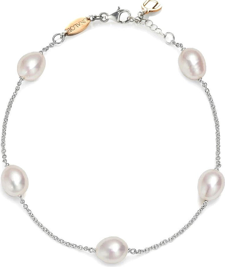 Unaloe White / Silver Sterling Silver Baroque Pearl Bracelet For Women – Meaningful Refined Jewelry