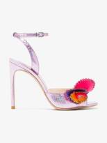Thumbnail for your product : Sophia Webster pink Soleil 100 glitter ruffle leather sandals