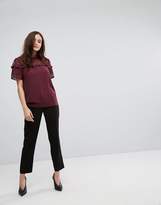 Thumbnail for your product : Vila Lace Frill Detail High Neck Top
