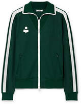 Thumbnail for your product : Etoile Isabel Marant Darcey Striped Jersey Track Jacket - Forest green