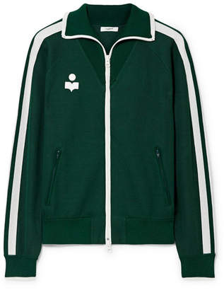 Etoile Isabel Marant Darcey Striped Jersey Track Jacket - Forest green