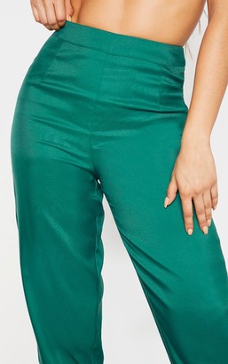 4fashion Tall Emerald Green Wide Leg Slim Cuff Suit Trousers