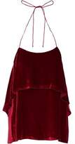 Thumbnail for your product : Alice + Olivia Tiered Velvet Halterneck Blouse