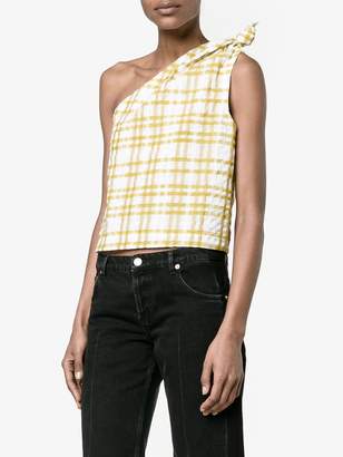 Rosie Assoulin checked on shoulder top