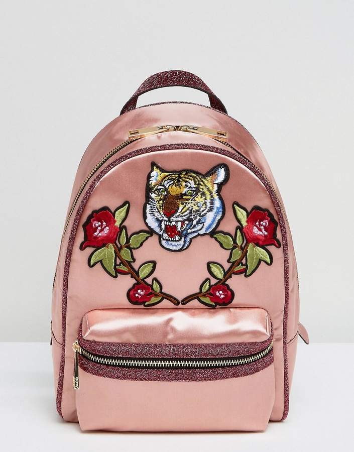 Aldo Grawn Satin Backpack with Tiger & Rose Patches ShopStyle
