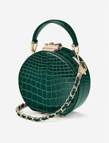 Thumbnail for your product : Aspinal of London Hat Box Micro crocodile-embossed patent leather clutch bag