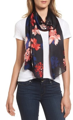 Vince Camuto Women's Floral Print Brushed Silk Scarf