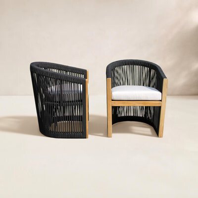 Joss & Main Aniston Outdoor Dining Chair with Sunbrella Cushions