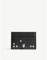 alexander mcqueen Skull and stud leather card holder