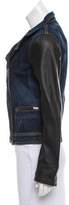 Thumbnail for your product : Rag & Bone Leather-Trimmed Denim Jacket