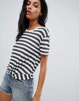 Thumbnail for your product : AllSaints knot front t-shirt in stripe
