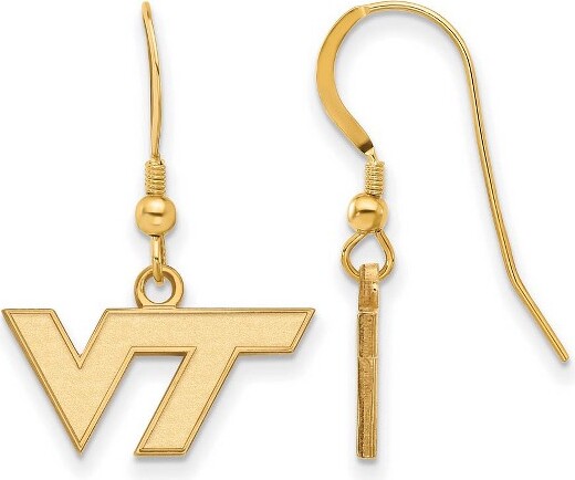 Black Bow Jewelry Co. BlackBowJewelry14kYellowGoldPlatedSterlingSilverVirginiaTechHokiesNCAALogoExtraSmallDangleEarrings