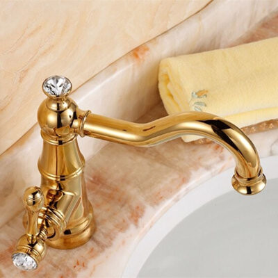 Juno Showers Trento Chic Crystal Handle Single Hole Bathroom Faucet for Elegant Bathroom Designs