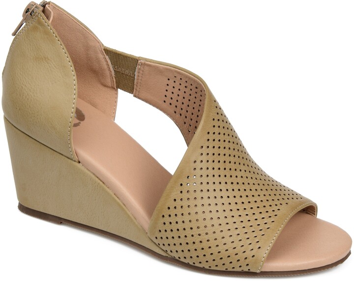wide width peep toe wedge