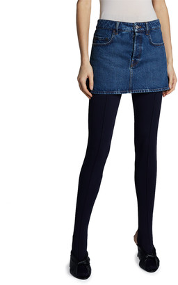 low waisted denim mini skirt