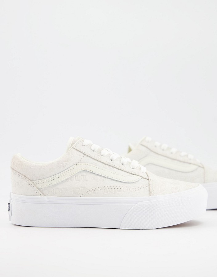 vans old skool beige platform